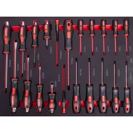   Csavarhúzókészlet, Strend Pro S239, fekete, 21 részes, lapos (SL), PH és Torx fejekkel, szerszámkocsihoz