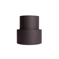   Füstcső szűkítő, V.A.P.K. HS 120/130/1,5, fekete, 120 mm - 130 mm, DC01 acéllemez, lemezvastagság: 1,5 mm, kályha–kémény csatlakozáshoz