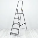 Festőlétra, Strend Pro ST-D5, 5 fokos, acél, 100 cm, szürke, összecsukható stabil kivitel
