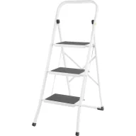   Festőlétra, Strend Pro LFD110, 3 fokos, 70cm, fehér, acél, csúszásgátlós, összecsukható