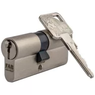   Cilinderbetét, FAB Home 3.00***/BDNs, 30/40 mm (összesen 70 mm), szatén nikkel, 5 db kulccsal, fúrásvédelemmel, paracentrikus profil, sárgaréz
