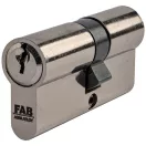 Cilinderbetét, FAB Home 1.00*/DNs, 30/35 mm (összesen 65 mm), nikkel, 3 db kulccsal, 5 pontos reteszelés, ideiglenes záráshoz