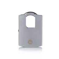   Lakat, Yale, Y122B/50/123/1, 50 mm, ezüst, krómozott, fokozott biztonságú, dupla reteszelésű, sárgaréz test, kültéri, 3 db kulccsal