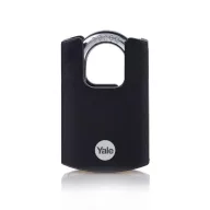   Lakat, Yale Y121B/40/125/1, 46 mm, fekete, fokozott biztonságú, dupla reteszelésű, sárgaréz test műanyag borítással, kültéri, 3 db kulccsal