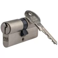   Cilinderbetét, FAB Home 2.00**/DNs, 45/55 mm (összesen 100 mm), szatén nikkel, 3 kulcs, 5 rudas zárrendszer, építőipari
