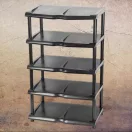 Strend Pro 5 polcos műanyag cipőtároló, fekete, 48 x 30,5 x 86 cm