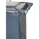 Műanyag hulladéktároló kültéri kuka, Extra erős, UV-álló, kerékkel, nyitható tetővel, Strend Pro- 120 l szürke