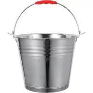   Élelmiszeripari vödör, Strend Pro, ezüst, 15 l, rozsdamentes acél, élelmiszeripari tanúsítvánnyal, higiénikus, korrózióálló, fém füllel