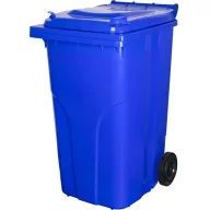   Műanyag hulladéktároló, szelektív kültéri kuka, Extra erős, UV-álló, kerékkel, nyitható tetővel - 240 l kék