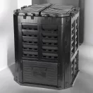 Komposztáló, Qbrick Patrol Eco Multi, fekete, 360 l, 68,9 x 68,9 x 83,9 cm, fedeles, alsó ürítőajtóval, egyszerű összeszerelés