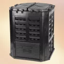 Komposztáló, Qbrick Patrol Eco Multi, fekete, 360 l, 68,9 x 68,9 x 83,9 cm, fedeles, alsó ürítőajtóval, egyszerű összeszerelés
