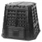 Komposztáló, Qbrick Patrol Eco Multi, fekete, 480 l, 93,3 x 93,3 x 80 cm, fedeles, alsóürítőajtóval, egyszerű össszeszerelés