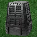 Komposztáló, Qbrick Patrol Eco Multi, fekete, 740 l, 93,3 x 93,3 x 113 cm, fedeles, alsó ürítőajtóval, egyszerű össszeszerelés