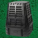 Komposztáló, Qbrick Patrol Eco Multi, fekete, 740 l, 93,3 x 93,3 x 113 cm, fedeles, alsó ürítőajtóval, egyszerű össszeszerelés