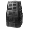 Komposztáló, Qbrick Patrol Eco Multi, fekete, 1000 l, 93,3 x 93,3 x 146 cm, fedeles, alsó ürítőajtóval, egyszerű össszeszerelés