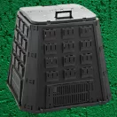 Komposztáló, Prosperplast, Evoblack, fekete, 420 l, 88,5 x 88,5 x 80 cm, felső fogantyúval, alsó ürítőajtóval, egyszerű összeszerelés