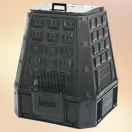 Komposztáló, Prosperplast, Evoblack, fekete, 630 l, 91 x 90 x 107 cm, felső fogantyúval, alsó ürítőajtóval, egyszerű összeszerelés