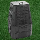 Komposztáló, Prosperplast, Evoblack, fekete, 850 l, 91 x 90 x 134,5 cm, felső fogantyúval, alsó ürítőajtóval, egyszerű összeszerelés