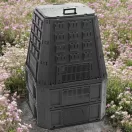 Komposztáló, Prosperplast, Evoblack, fekete, 850 l, 91 x 90 x 134,5 cm, felső fogantyúval, alsó ürítőajtóval, egyszerű összeszerelés