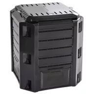   Komposztáló, Prosperplast, Compogreeen, fekete, 380 l, 71,9 x 71,9 x 82,6 cm, állatbiztos, fedeles, alsóürítő ajtóval, egyszerű összeszerelés
