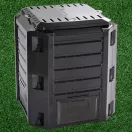 Komposztáló, Prosperplast, Compogreeen, fekete, 380 l, 71,9 x 71,9 x 82,6 cm, állatbiztos, fedeles, alsóürítő ajtóval, egyszerű összeszerelés