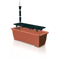   Műanyag virágláda, Prosperplast ISBT5CAN, terrakotta, 50 x 19 cm, magasság:  16 cm, alátéttel, 7,5 l, öntözőrendszerrel