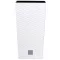 Rattan virágcserép, Prosperplast Rato Square 225, fehér, 22,5 x 22,5 cm, magasság: 42,1 cm, betéttel, 8 / 16,3 l, rattan hatású, négyzetes