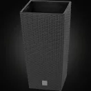 Rattan virágcserép, Prosperplast Rato Square 325, antracit, 32,5 x 32,5 cm, magasság: 61 cm, betéttel, 21 / 49 l, rattan hatású, négyzetes