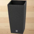 Rattan virágcserép, Prosperplast Rato Square 325, antracit, 32,5 x 32,5 cm, magasság: 61 cm, betéttel, 21 / 49 l, rattan hatású, négyzetes