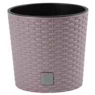   Rattan virágcserép, Prosperplast Rato Round 300, mokka, átmérő: 30 cm, magasság: 27 cm, betéttel, 15 / 15,3 l, rattan hatású, kerek