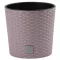 Rattan virágcserép, Prosperplast Rato Round 300, mokka, átmérő: 30 cm, magasság: 27 cm, betéttel, 15 / 15,3 l, rattan hatású, kerek