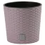 Rattan virágcserép, Prosperplast Rato Round 300, mokka, átmérő: 30 cm, magasság: 27 cm, betéttel, 15 / 15,3 l, rattan hatású, kerek