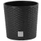 Rattan virágcserép, Prosperplast Rato Round 300, sötétbarna, átmérő: 30 cm, magasság: 27 cm, betéttel, 15 / 15,3 l, rattan hatású, kerek