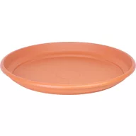   Virágcserép alátét, Ics Erica, terrakotta, átmérő: 65 cm, 6,8 cm magas perem, műanyag, kerek