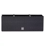   Rattan virágláda, Prosperplast Ratolla Case 500, antracit, 49,2 x 17,2 cm, magasság: 17,4 cm, CWS öntözőrendszerrel, 12 l, rattan hatású