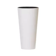   Műanyag virágcserép, Prosperplast Tubus Slim Shine, fehér, átmérő: 40 cm, magasság: 76,2 cm, betéttel, 64 l, kerek
