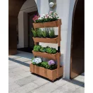 Fa virágláda, Strend Pro, 85 x 45 x 147 cm, 4 szintes, kerekekkel