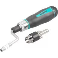   Bitkészlet, Whirlpower SpeedyDriver 96-7914, 14 db, kétirányú racsnis hajtókar, adapter, 12 db 25 mm bit