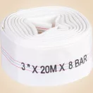 Nyomótömlő, Strend Pro Garden, fehér, B típus, 3", 20 m, vég nélkül, szivattyúkhoz, poliészter + gumírozott PVC belső, 0–80°C-ig hőálló, maximum 8 bar