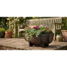 Műanyag virágláda, Strend Pro Garden Woodeff, sötétbarna, 41 x 29 cm, magasság: 19 cm, hordó formájú, 11 l, fahatású