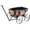 Műanyag virágláda kocsival, Strend Pro Garden Woodeff 817, világosbarna, 41,5 x 29 cm, magasság: 19 cm, hordó formájú, 11 l, fahatású, 4 kerék, húzókar