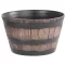 Műanyag virágcserép, Strend Pro Garden Woodeff, arany/barna, átmérő: 39 cm, magasság: 23 cm, hordó formájú, 18,5 l, fahatású, kerek