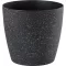 Műanyag virágcserép, Strend Pro Garden Stone, fekete, átmérő: 28 cm, magasság: 26 cm, pöttyökkel, betéttel, 11 l, kőhatású, kerek