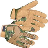   Védőkesztyű, Strend Pro Camo, zöld/barna, méret: 10/XL, terepmintás, mikroszálas műbőr, poliészter háló, 1 pár