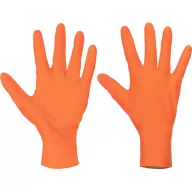   Nitril kesztyű, Červa Spoonbill Grip, narancssárga, méret: 9/L, 50 db, csúszásmentes, latexmentes