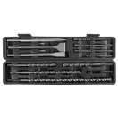 Fúrószárkészlet betonhoz és vésőkészlet, Strend Pro SD043, 12 db, SDS+ befogás, átmérő: 4 - 18 mm, hosszúság: 110 - 300 mm, 1 hegyes, 2 lapos vésőkkel