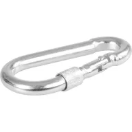   Karabiner, Strend Pro, ezüst, 10 mm, zárható, csavaros, kerek anyával, láncokhoz és kötelekhez, 10 db-os csomag (TC429604)