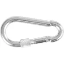 Karabiner, Strend Pro, ezüst, 10 mm, zárható, csavaros, kerek anyával, láncokhoz és kötelekhez, 10 db-os csomag (TC429604)