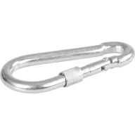   Karabiner, Strend Pro, ezüst, 12 mm, zárható, csavaros, kerek anyával, láncokhoz és kötelekhez, 10 db-os csomag (TC429605)