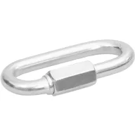   Karabiner, Strend Pro, ezüst, 8 mm, zárható, csavaros, hatlapú anyával, láncokhoz és kötelekhez, 10 db-os csomag (TC429610)